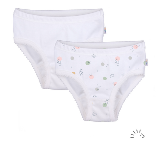 Iobio Popolini set da 2 Slip bimba écru e uccellini