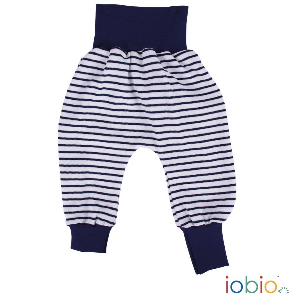crawlers panta yoga righe blu bianco cotone bio
